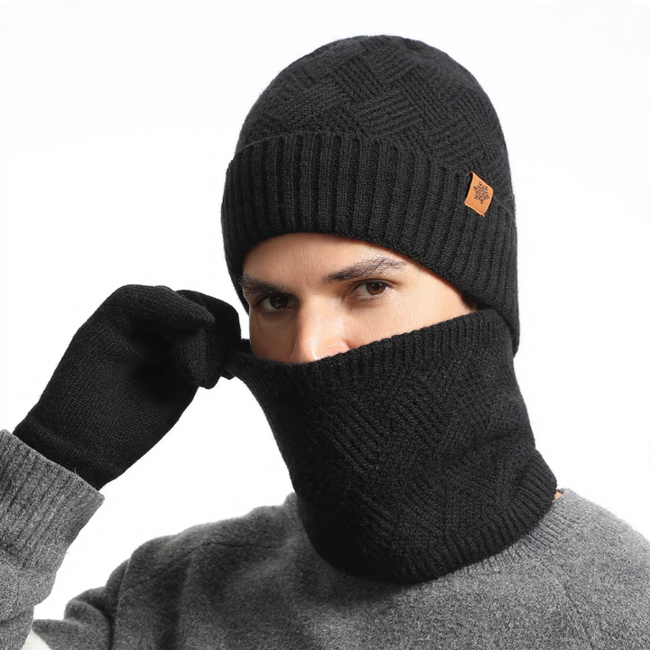 Winter Set: Knitted hat, scarf, and gloves
