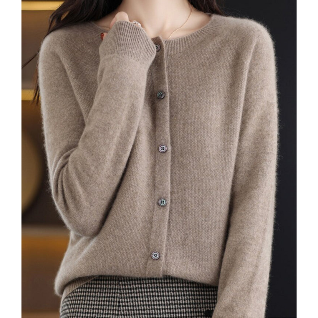 Lune London Women's Cardigan Round Neck Sweater