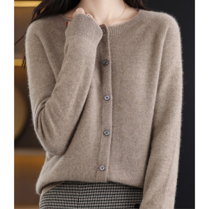 Lune London Women's Cardigan Round Neck Sweater
