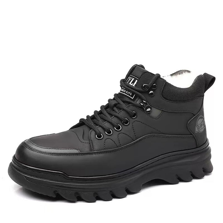 Padded men's winter boots in business style