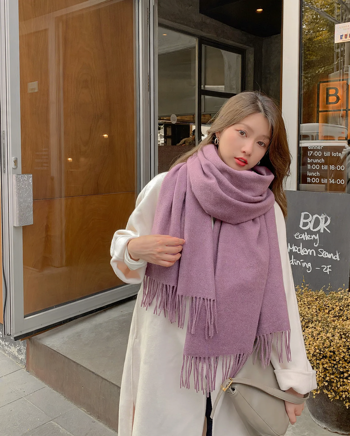 Warmer wool scarf, solid colors