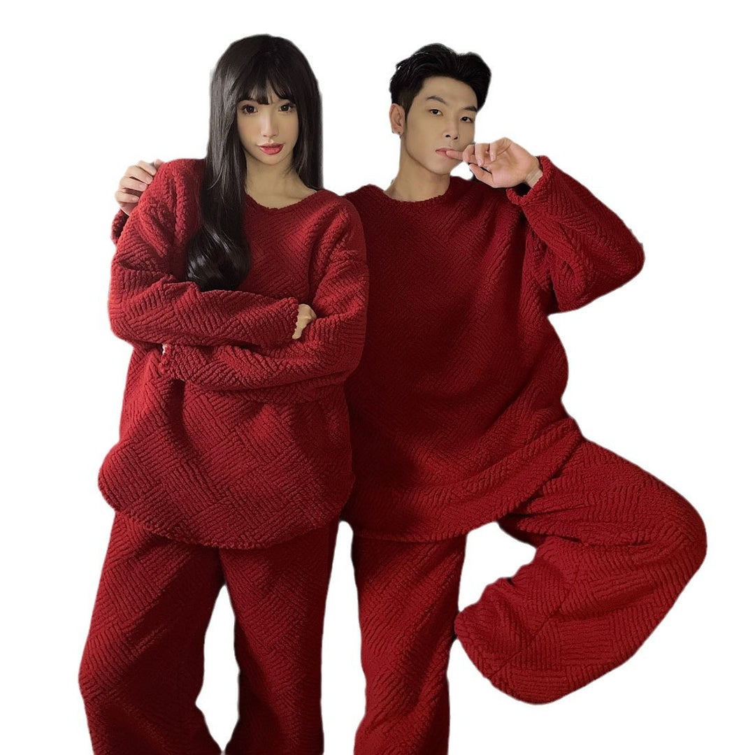 Warmer loungewear for couples, flannel, lined