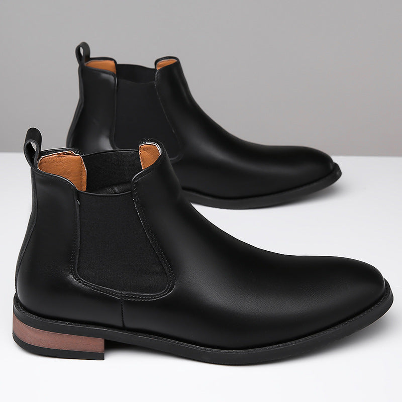 Elegant men's Chelsea boots, leather look