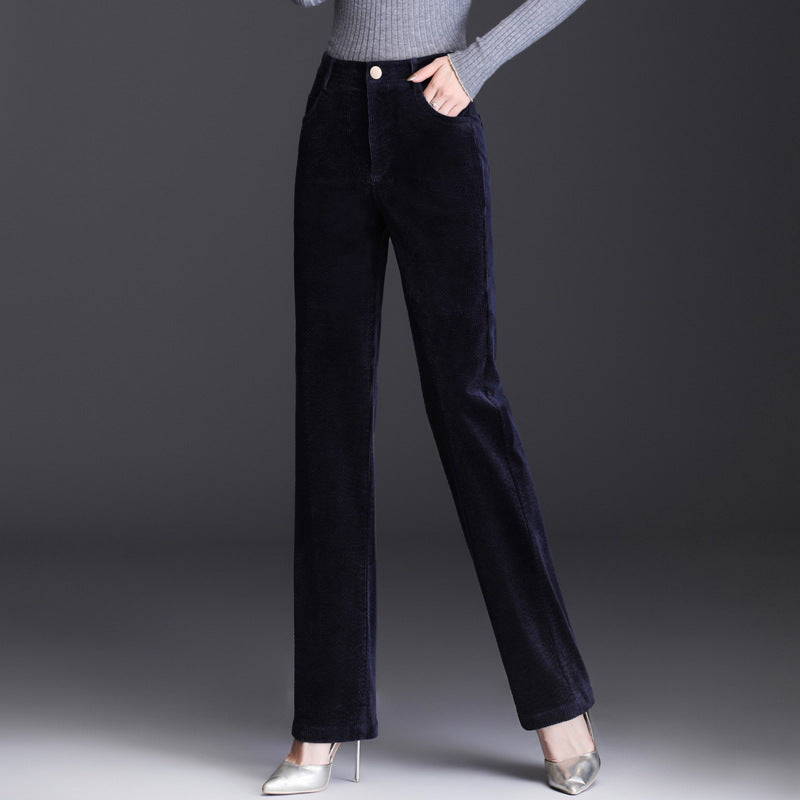 Kord-casual-pants, straight-cut, for women