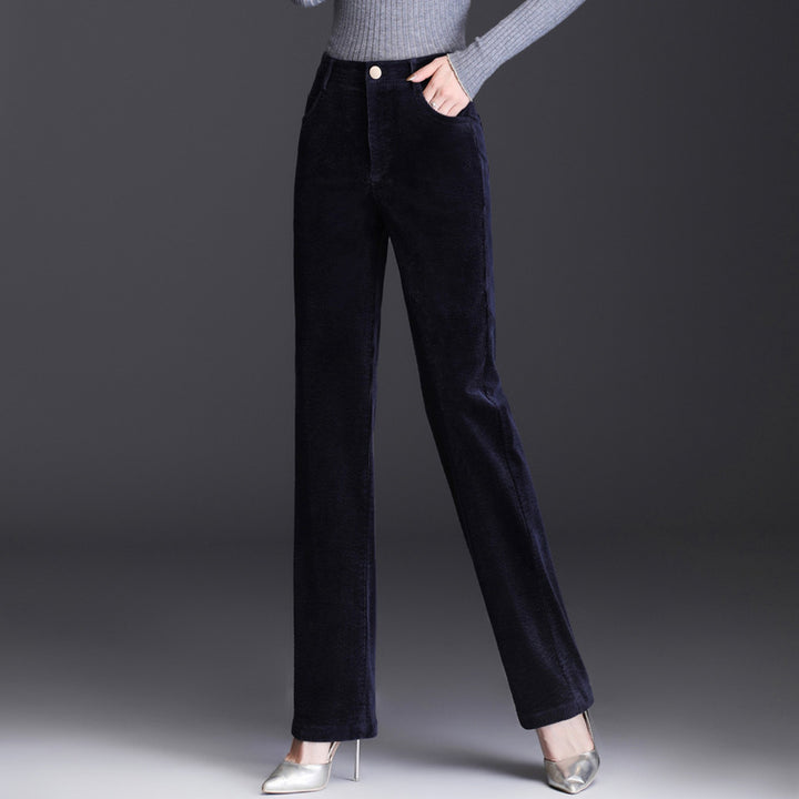 Kord-casual-pants, straight-cut, for women