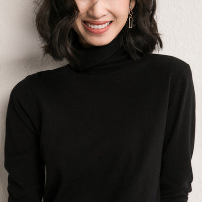 Women’s knitted sweater, stand-up collar, loose fit