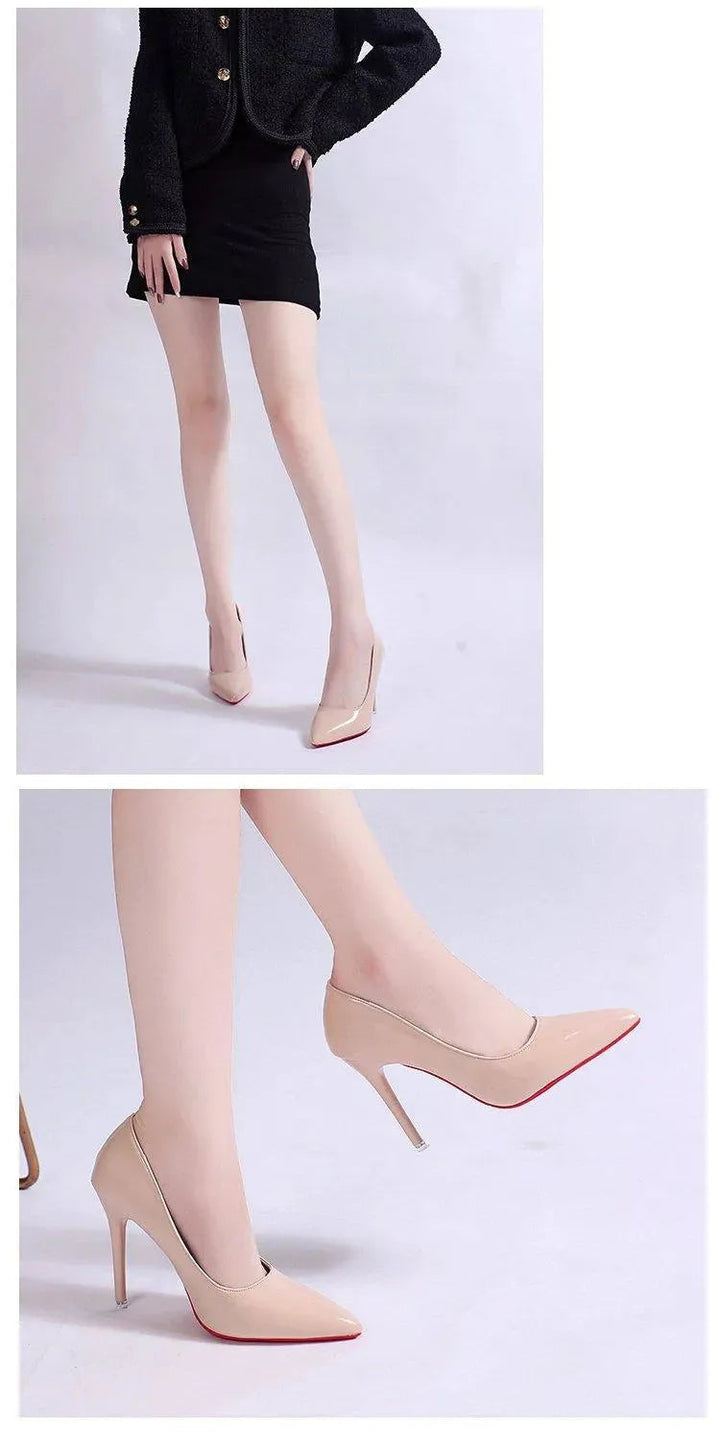 Women’s PU Stiletto Pumps mit Low Upper & High Heel | Lune London