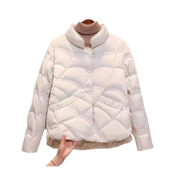 Lightweight, short down jacket for women, white duck down