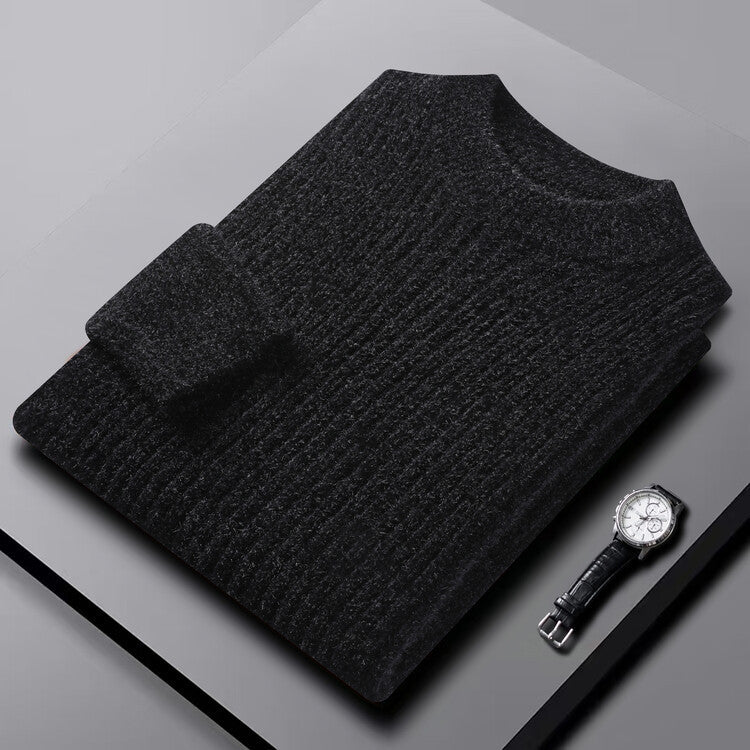 Men's Chenille Pullover with High Collar