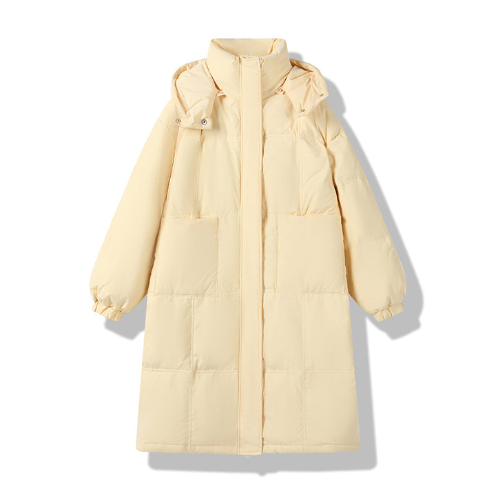 Mid-length, padded hooded jacket, lined