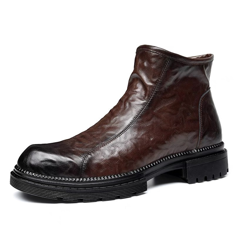 Men's Chelsea boots made of cowhide leather, breathable