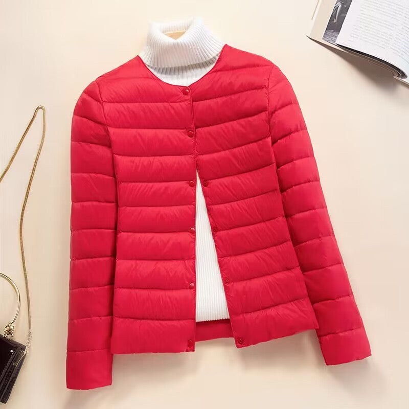 Lightweight, compressible down jacket for women