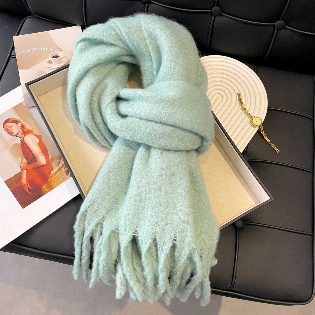 Checked wool scarf for women and men