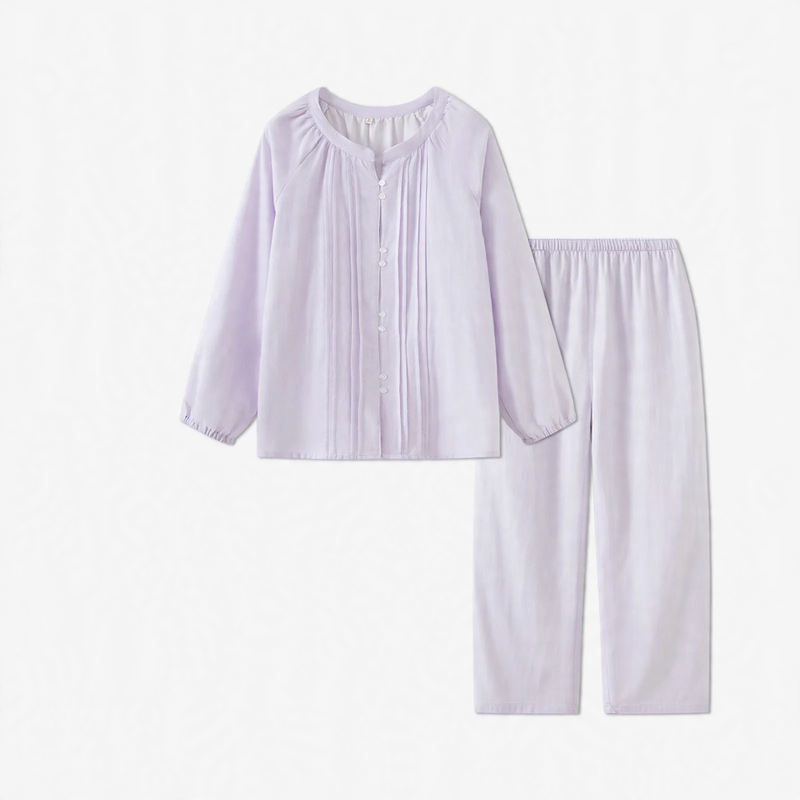 Cotton pajama set for couples, striped