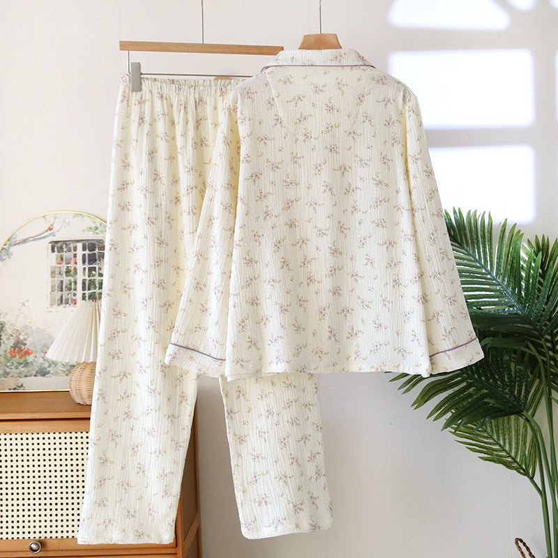 Women's Pajama Set, Cotton, Long Sleeve, with Lapel