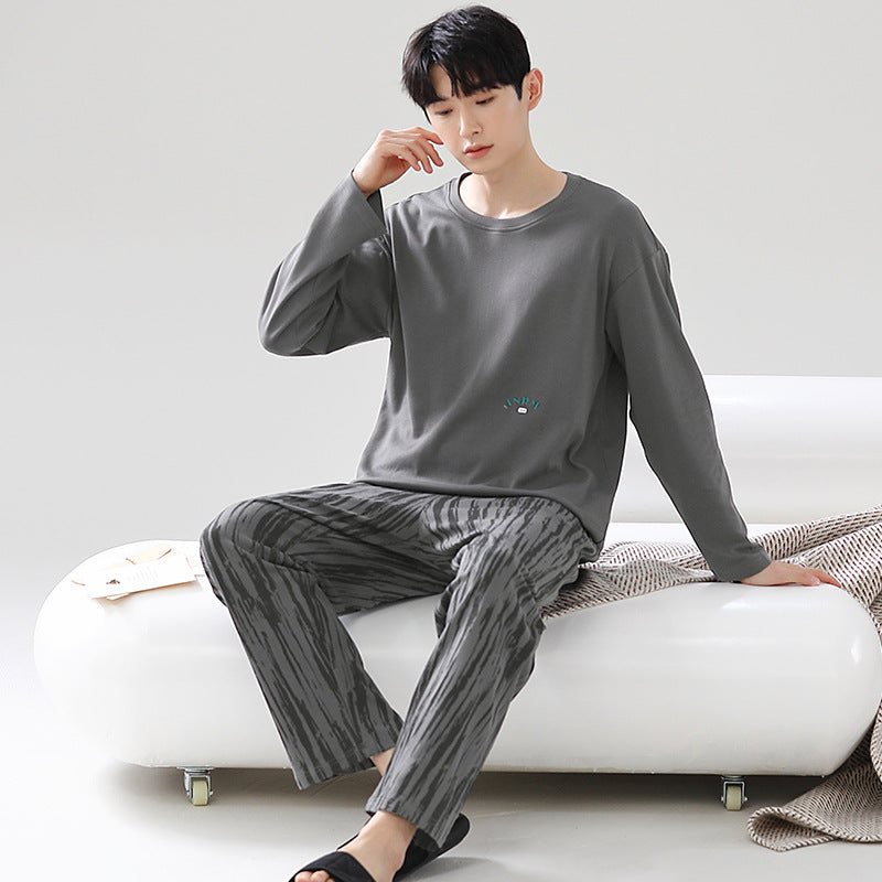 Men's house suit made of 100% cotton, long-sleeved