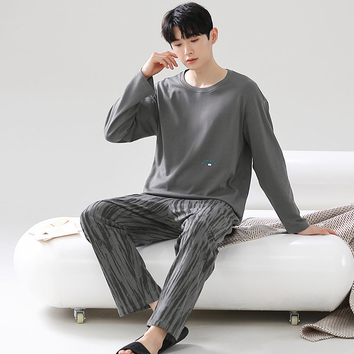 Men's house suit made of 100% cotton, long-sleeved