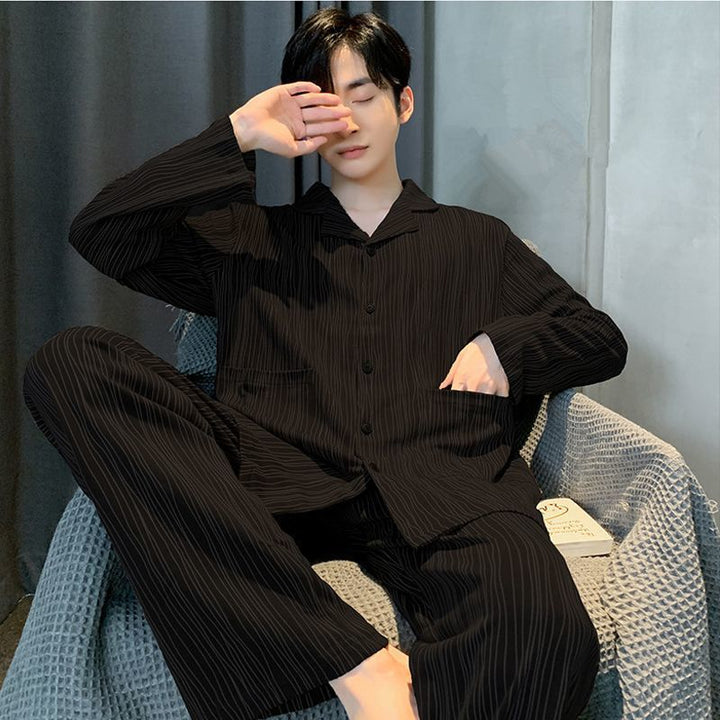 Men's pajamas made of 100% cotton, long-sleeved