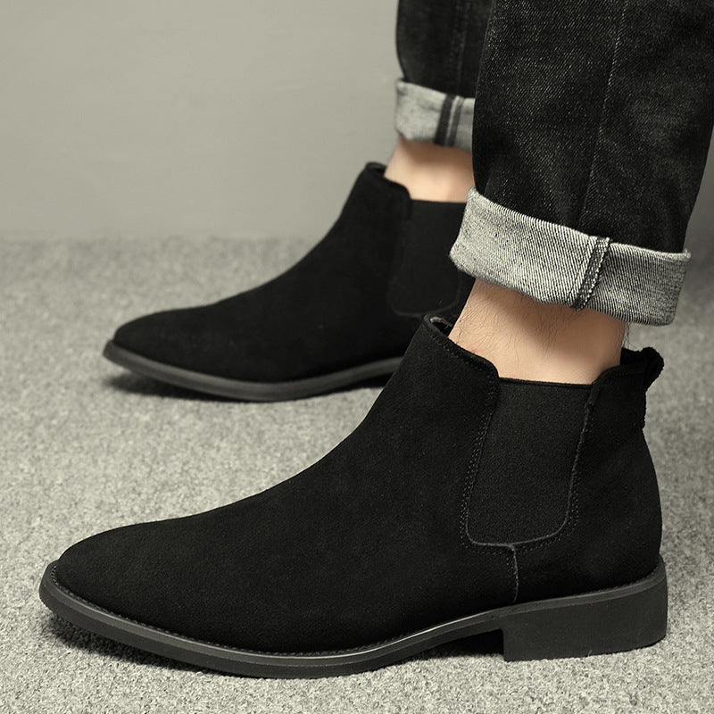 Men's Chelsea Boots, Suede Look, Pointed Toe