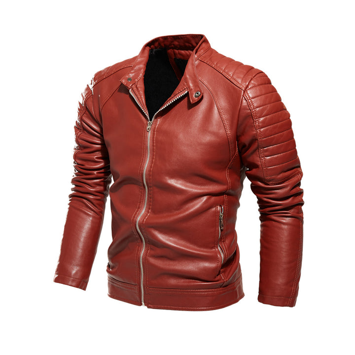 Faux leather jacket for men with textured inserts Lune London