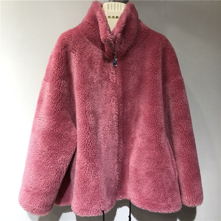 Women's comfortable and cozy fleece jacket with high collar Amarae
