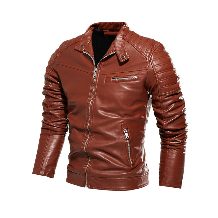Men's faux leather jacket with an elegant design featuring sturdy details Lune London