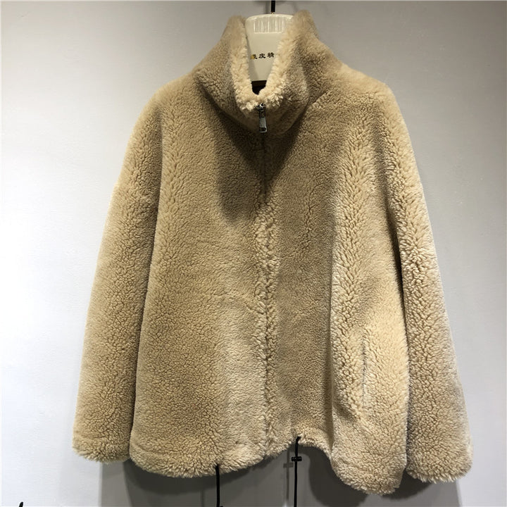 Women's comfortable and cozy fleece jacket with high collar Amarae