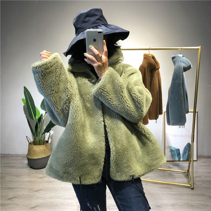 Women's comfortable and cozy fleece jacket with high collar Amarae
