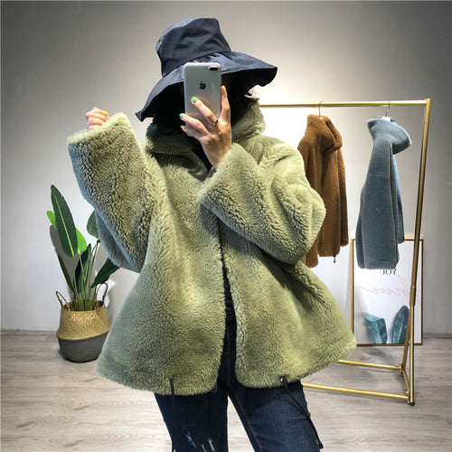 Women's comfortable and cozy fleece jacket with high collar Amarae
