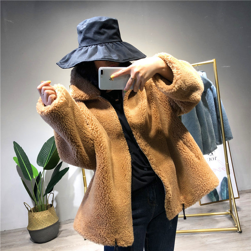 Women's comfortable and cozy fleece jacket with high collar Amarae