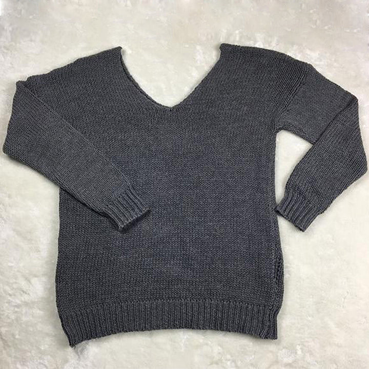 Ladies Large knitted sweater with off-shoulder and relaxed fit Lune London