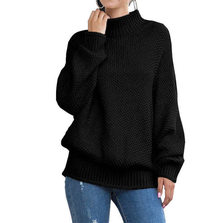 Chunky knit sweater for women with a high neck and relaxed fit Lune London