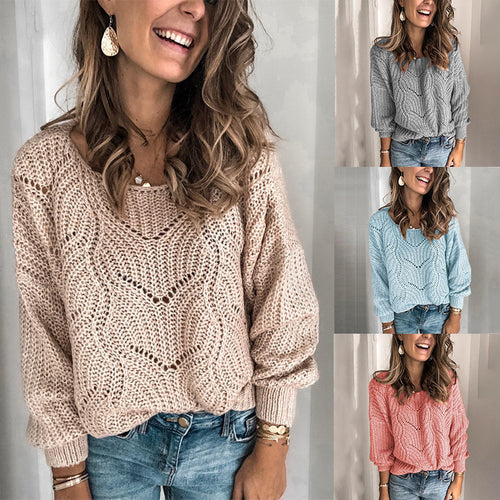 Pull en tricot épais pour femmes avec une coupe ample et un motif délicat Chic & Stil