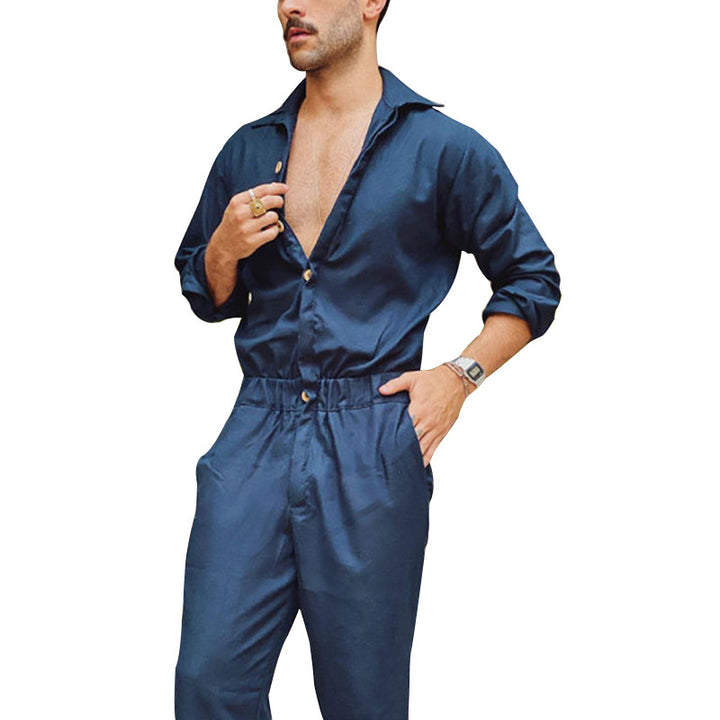 Men's stylish jumpsuit with practical pockets and trendy button design Lune London