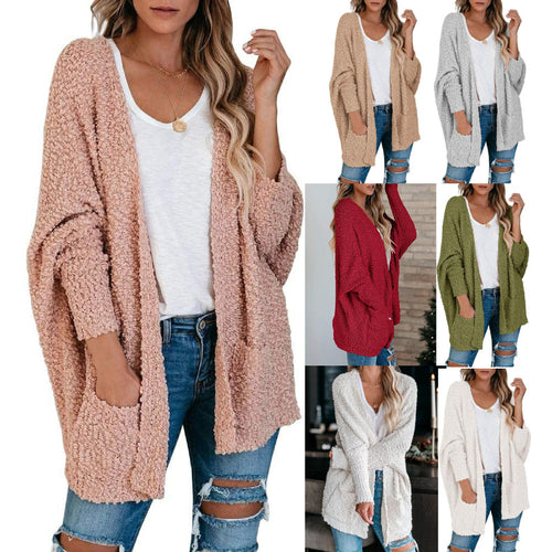 Cardigan cosy femme avec coupe ouverte et grandes poches Chic & Stil