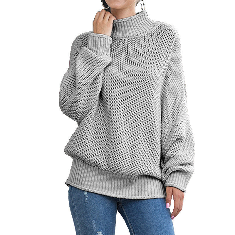 Chunky knit sweater for women with a high neck and relaxed fit Lune London