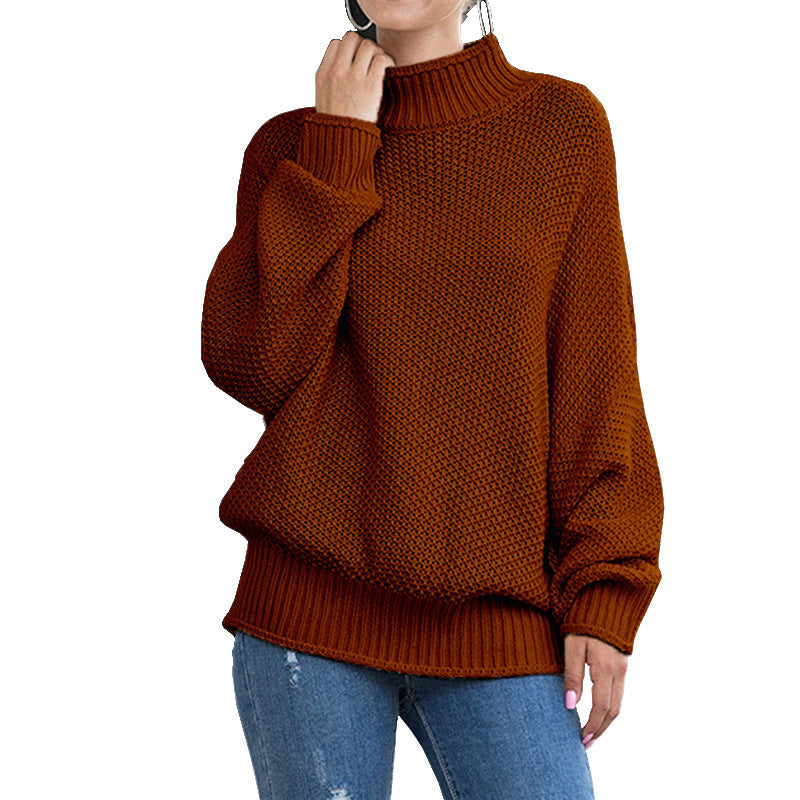 Chunky knit sweater for women with a high neck and relaxed fit Lune London