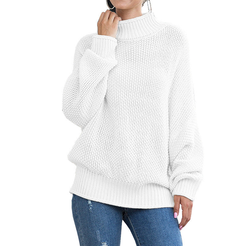 Chunky knit sweater for women with a high neck and relaxed fit Lune London