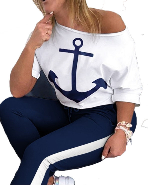 Women casual top with chic anchor design and style