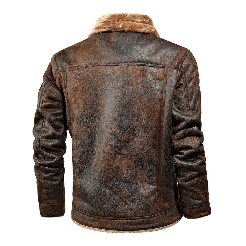 Leather jacket for men with warm fleece lining Lune London