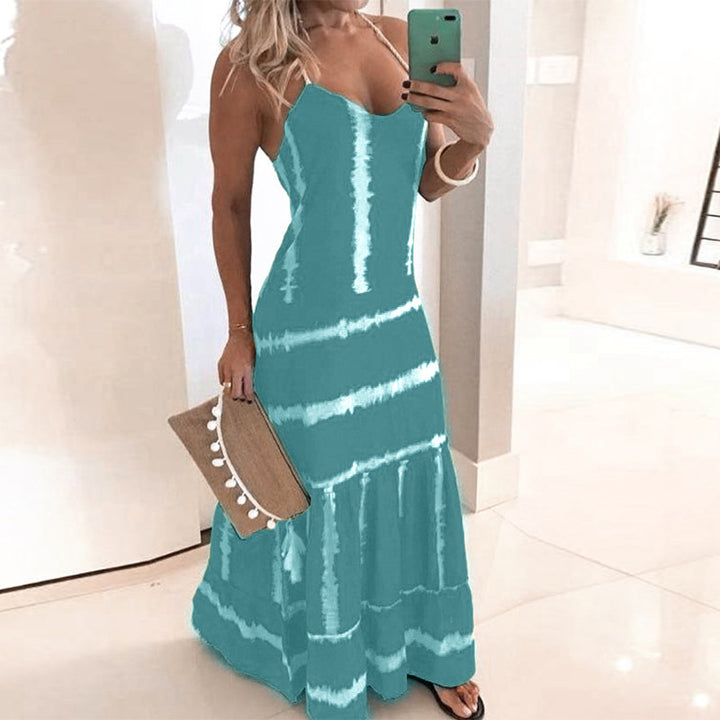 Maxi tie-dye dress for women with adjustable straps Lune London