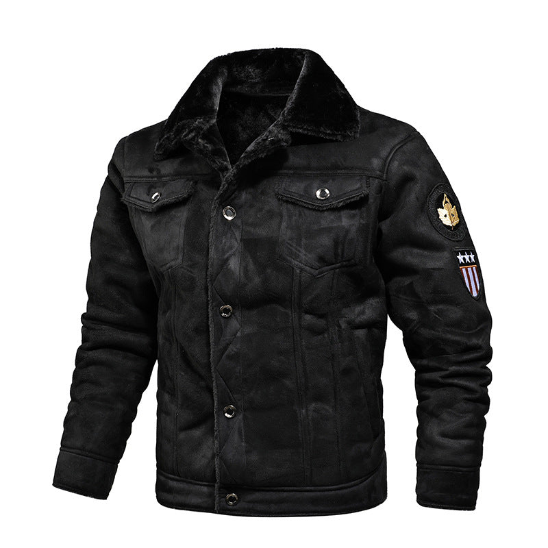 Elegant leather jacket for men with warming faux fur lining Lune London