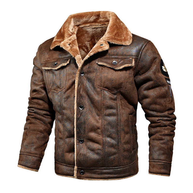 Leather jacket for men with warm fleece lining Lune London