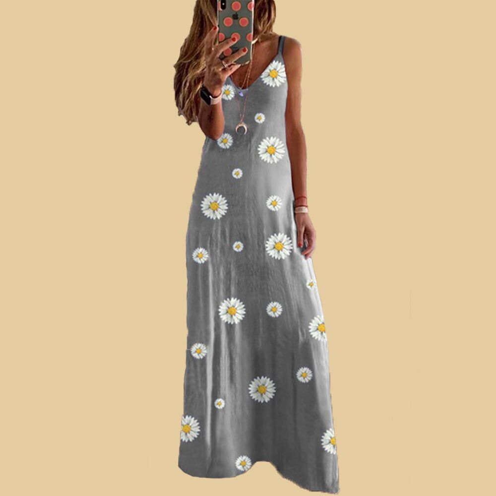 Lune London floral print sleeveless maxi dress