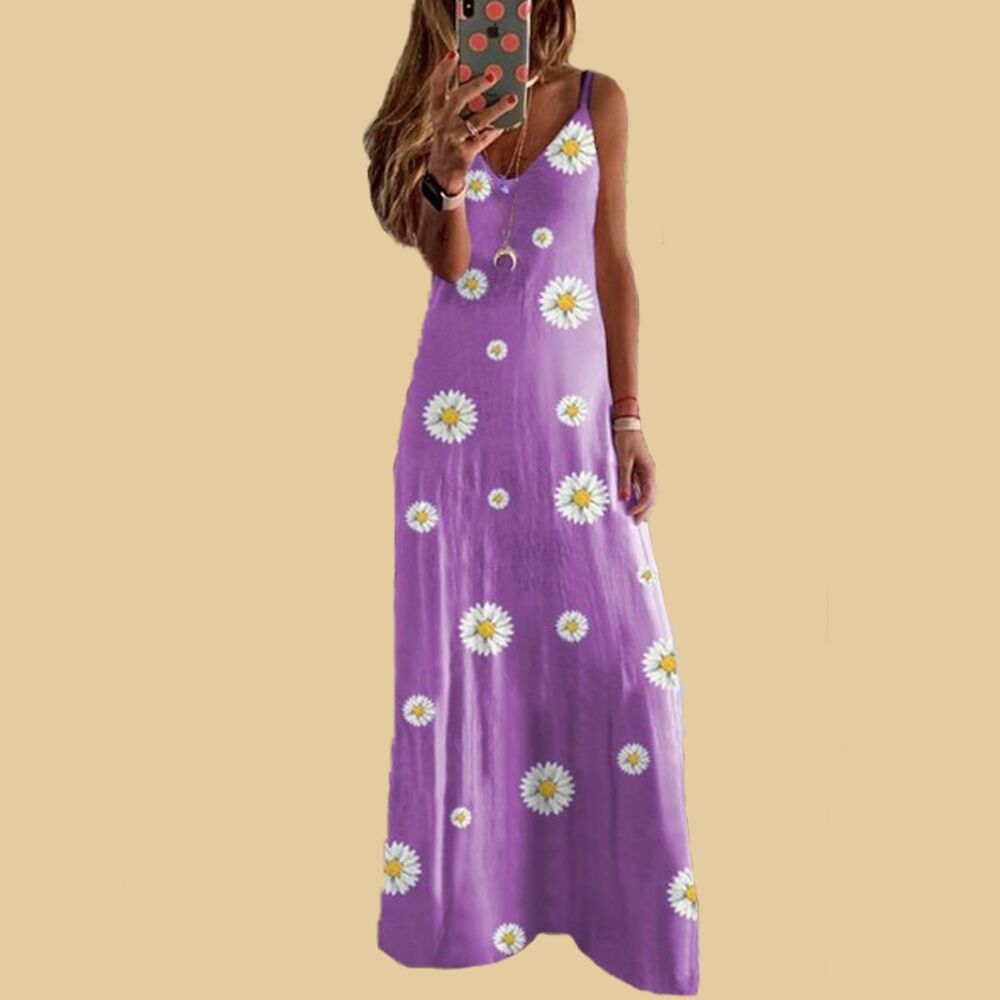Lune London floral print sleeveless maxi dress