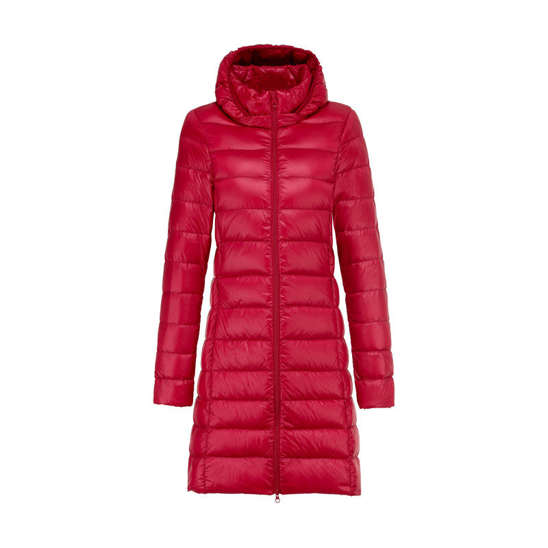 Lune London | Long Lightly Padded Jacket with Detachable Hood for Women Ideal for Winter