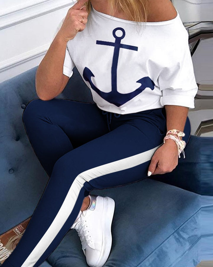 Women casual top with chic anchor design and style
