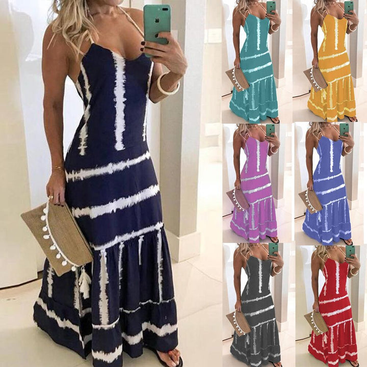 Maxi tie-dye dress for women with adjustable straps Lune London
