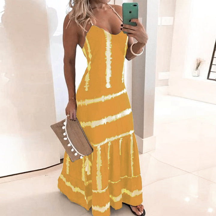 Maxi tie-dye dress for women with adjustable straps Lune London