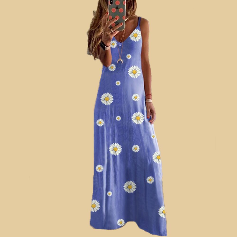 Lune London floral print sleeveless maxi dress